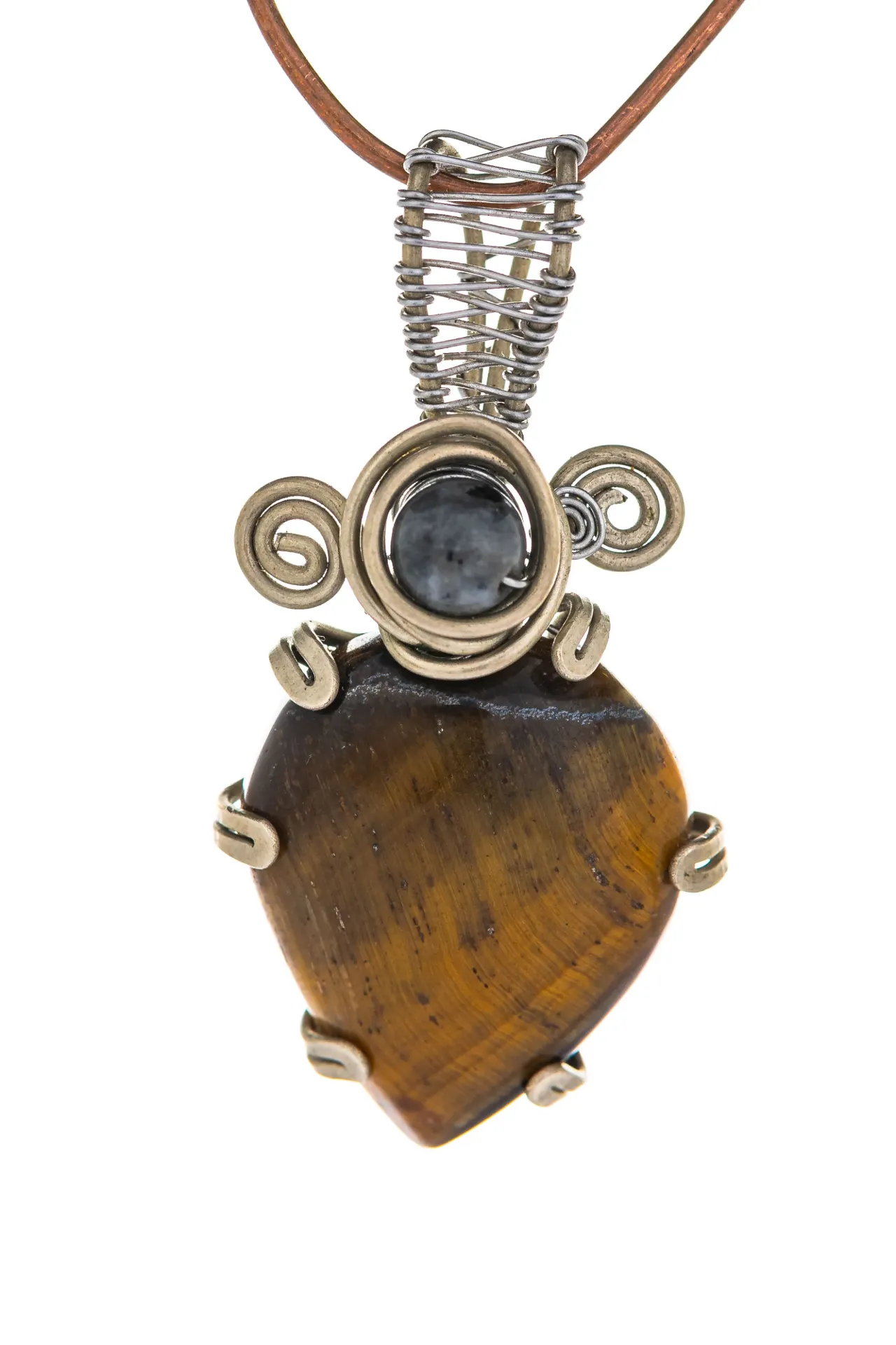 [DI-AC-OT-012] Nomadic Fire — Tiger's eye and labradorite charm