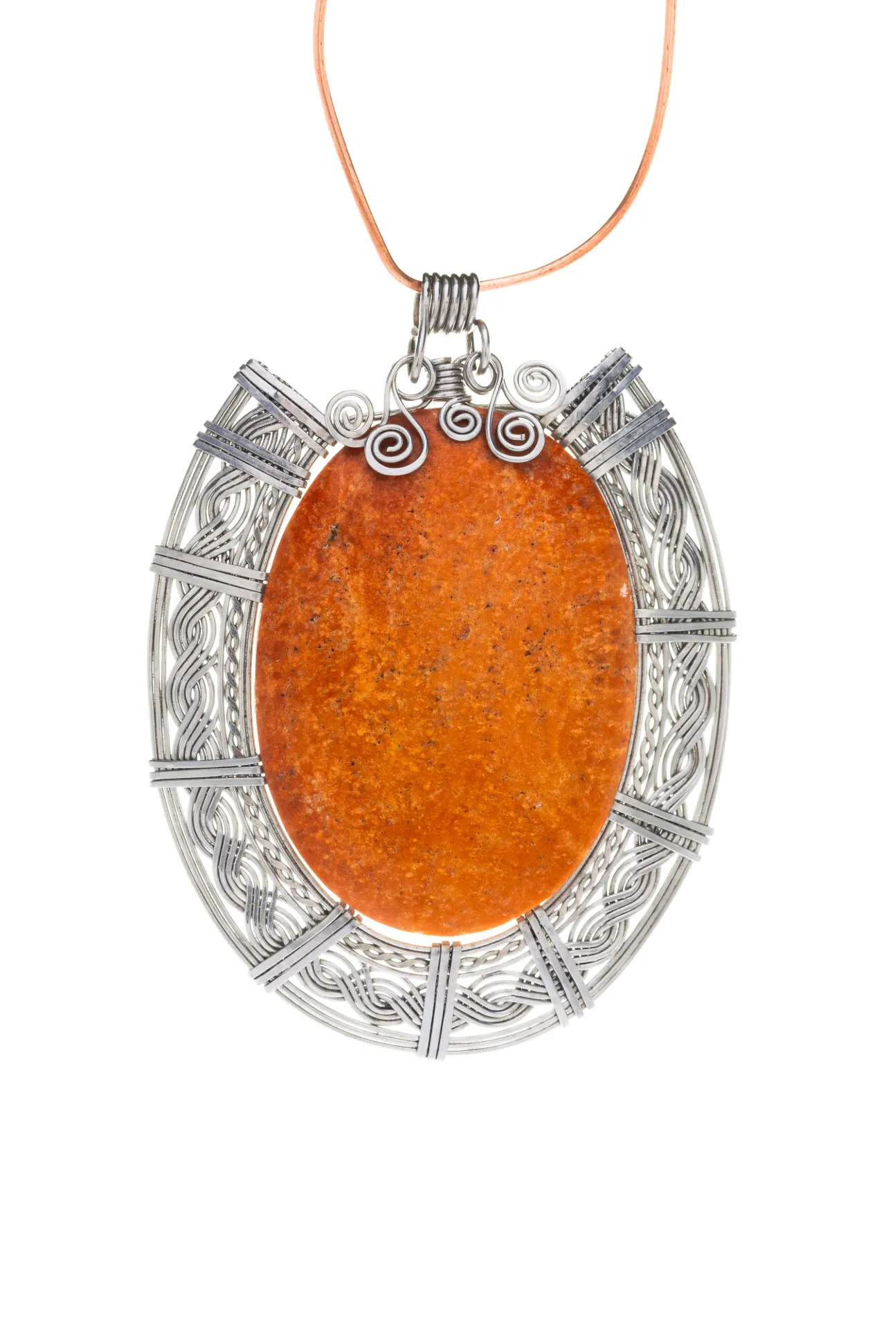 Sol de Quebrada — Dije de jaspe naranja